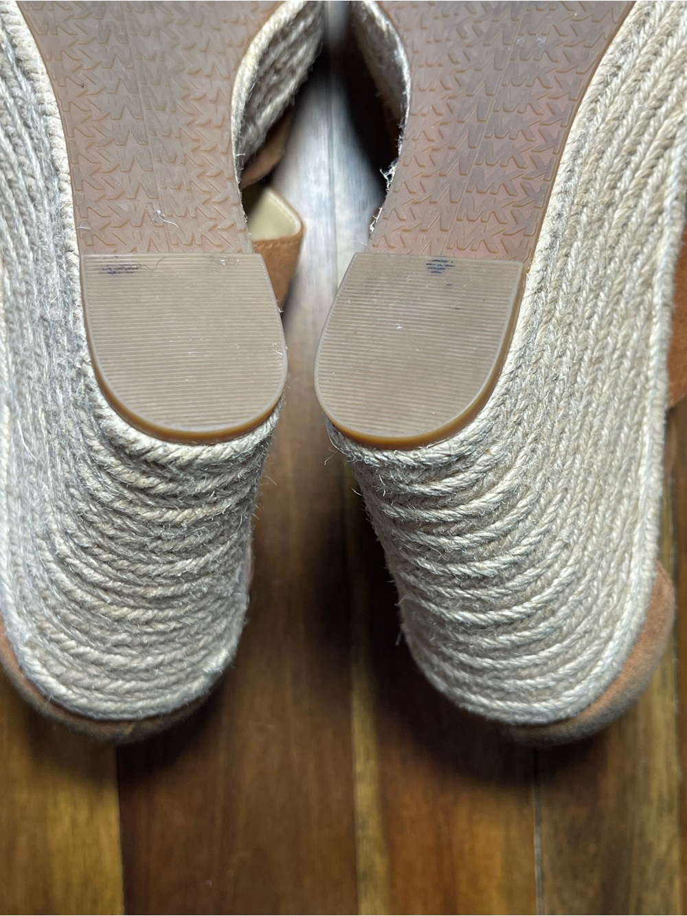 Michael Kors Damita Brown suede espadrille Wedge Sandals with Front Zipper - Picture 11 of 13